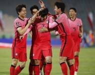 Jugadores de Corea del Sur celebrando un gol.