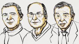 Moungi Bawendi, Louis Brus y Alexei Ekimov, ganadores del Premio Nobel de Química 2023.