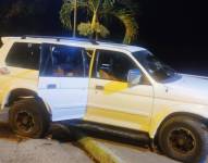 Imagen difundida en redes sociales del vehículo donde murieron seis personas en Balzar, Guayas.
