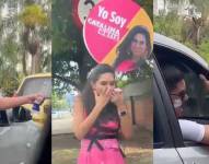 En el video, que se hizo viral en redes sociales, se ve como un hombre que va en un automóvil le hace comentarios misóginos y luego le arroja agua al rostro.