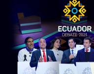 Yaku Pérez, Bolívar Armijos, Luisa González, Xavier Hervas, Daniel Noboa, Otto Sonnenholzner y Jan Topic participaron en el debate presidencial.