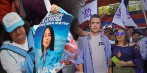 Cientos de seguidores de los candidatos los recibieron en Quito para los cierres de campaña en la capital.