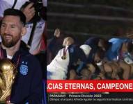 Leo Messi arribando a Argentina.