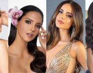 Imágenes de las candidatas de Argentina, Ecuador, Chile y Honduras, de izquierda a derecha. El Miss Universo 2023 se realizará en El Salvador, este 18 de noviembre del 2023.
