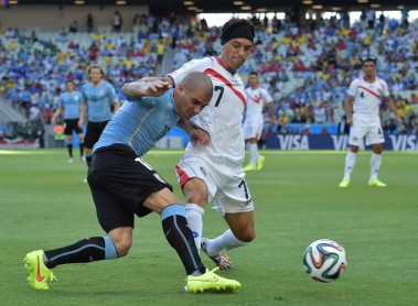 Primer tiempo del encuentro entre Uruguay y Costa Rica en el Mundial Brasil 2014