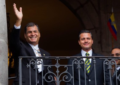 Presidente Rafael Correa recibe visita de Presidente de México
