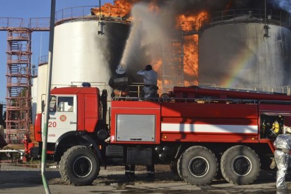 Incendio en depósito de combustible en Kiev