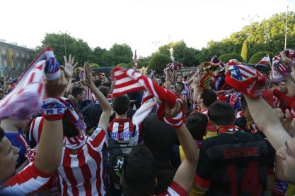 Así celebra el Atlético de Madrid su campeonato en la Liga española