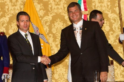 Presidente Rafael Correa recibe visita de Presidente de México
