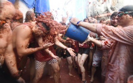 Miles celebran en España peculiar guerra del tomate