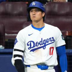 El japonés Shohei Ohtani con su nuevo equipo en la MLB, los Dodgers de Los Ángeles.
