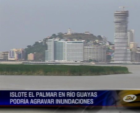 Islote formado en el Río Guayas incrementa posibilidades de inundaciones