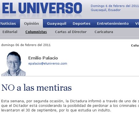 Diarios de Colombia reproducen el artículo &#039;NO a las mentiras&#039;