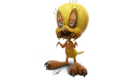 Personajes de dibujos animados convertidos en aterradoras criaturas
