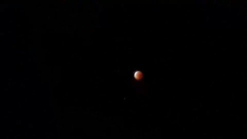 Aficionados compartieron sus fotos de la Luna Roja