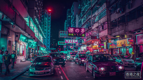Espectáculares fotografías de Hong Kong bañadas en luces de neón