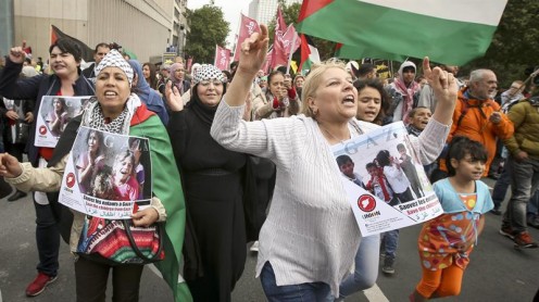 Protestas en Bélgica en solidaridad con palestinos