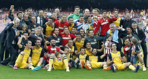Así celebra el Atlético de Madrid su campeonato en la Liga española