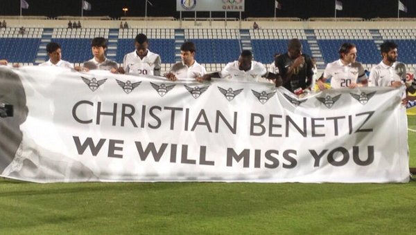 Jugadores de El Jaish rindieron un tributo a Christian &quot;Benetiz&quot;