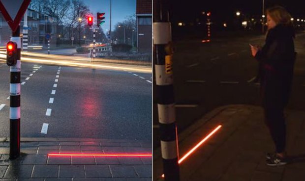 Municipio de Holanda instalará semáforos en el suelo para adictos al celular