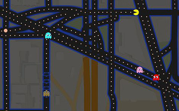 Pac-Man invade Google Maps