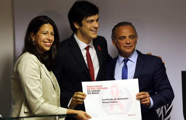 Mateus Solano fue nombrado Embajador Nacional de Buena Voluntad de ONUSIDA