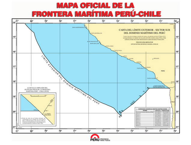 Chile hace &quot;expresa reserva&quot; por el nuevo mapa de límites de Perú