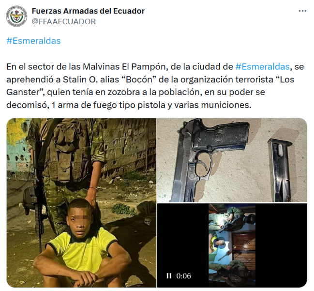 Captura de la cuenta de X de las Fuerzas Armadas. Captura de la cuenta de X de las Fuerzas Armadas.