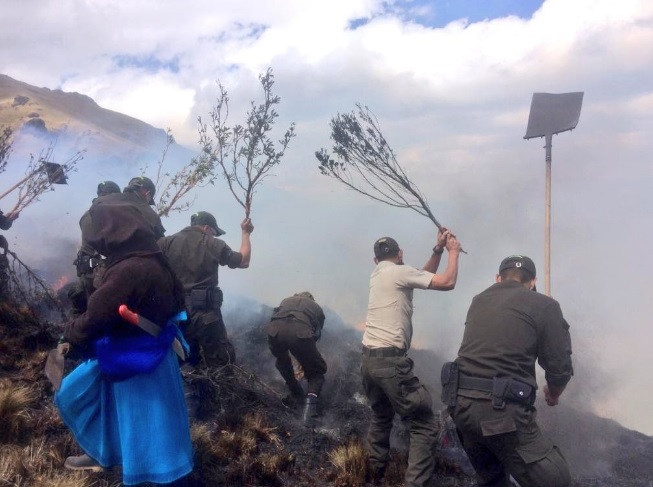 Incendio en Otavalo afecta más de 120 has. de vegetación