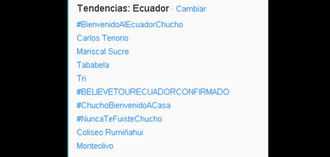 &quot;Chucho&quot; Benítez copa las tendencias Ecuador en Twitter