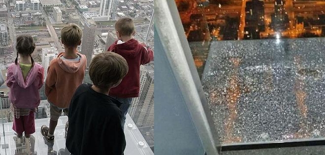 Gran susto al resquebrajarse piso de vidrio de mirador en rascacielos de Chicago