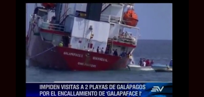 Galápagos: suspenden acceso a playas por barco encallado