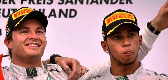 Rosberg a contener ataque de Hamilton en el GP de Hungría
