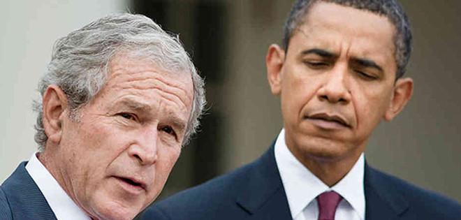 Video: George W. Bush le pide ayuda a Obama para tomarse una foto