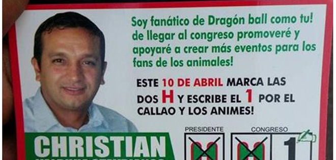 Candidato al Congreso en Perú apartado de listas por ser fanático de Dragon Ball