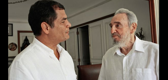 Rafael Correa se reunió con Fidel y Raúl Castro en La Habana