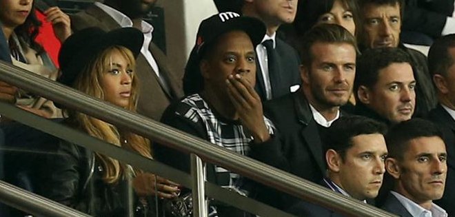 Beckham, Jay-Z y Beyoncé en el PSG-Barcelona