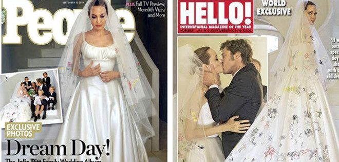 El vestido de novia de Angelina Jolie, &quot;diseñado&quot; por sus hijos