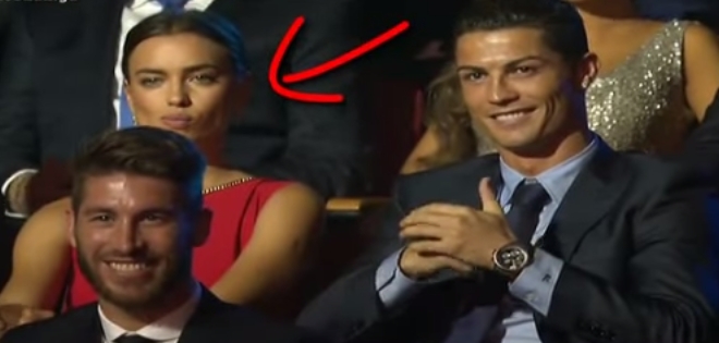 (VIDEO) Irina muestra sus celos por Cristiano Ronaldo en plena gala