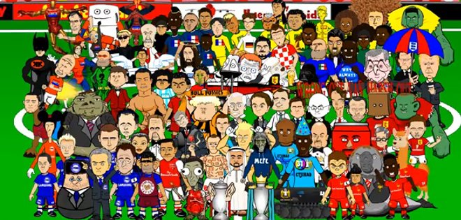 Las caricaturas de la Liga Premier