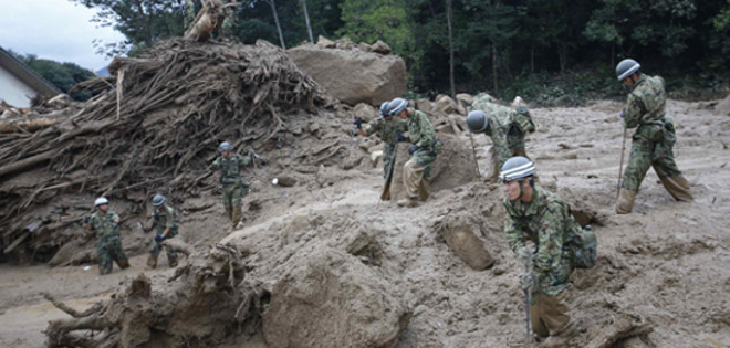 Ya son 26 los desaparecidos y 39 los muertos por inundaciones en Japón