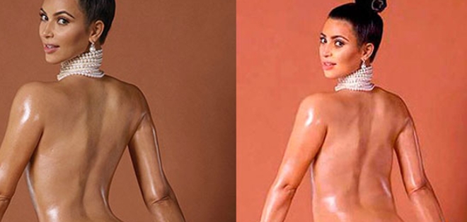 Imagen revela cómo es la cintura de Kim Kardashian sin retoques