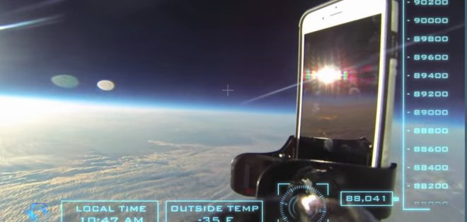 Iphone 6 resistió un viaje de ida y vuelta a la estratosfera
