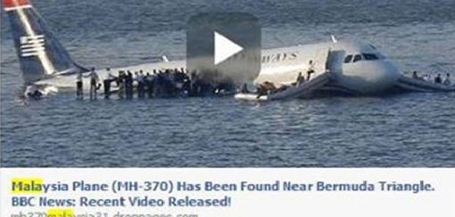 &#039;Hackers&#039; se benefician de falsos enlaces en Facebook sobre el avión malasio desaparecido
