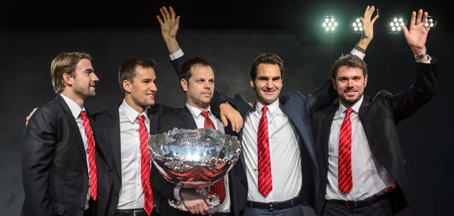 Suiza recibe por todo lo alto a los héroes de la Copa Davis