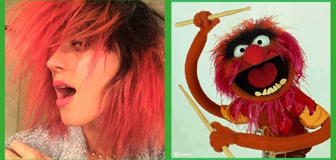 Katy Perry imita el look de personaje de Los Muppets