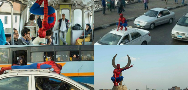 &#039;Spiderman&#039; se pasea por las calles de El Cairo exhausto por la monotonía