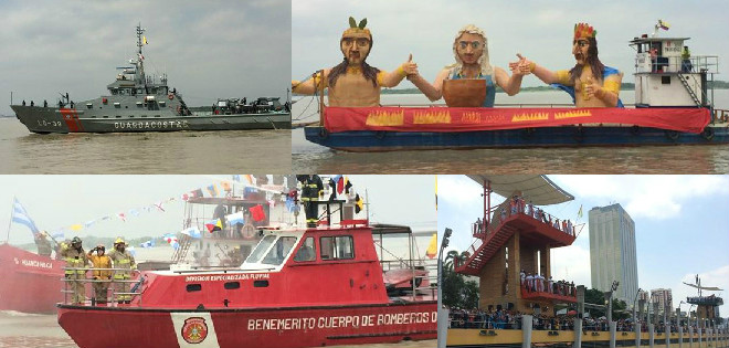 Guayaquil celebra sus fiestas con desfile náutico