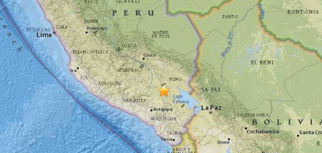 Sismo de magnitud 5,5 grados sacude sureste de Perú