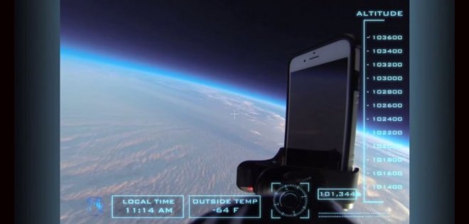 Iphone 6 resistió un viaje de ida y vuelta a la estratosfera